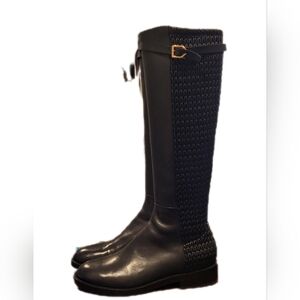 COLE HAAN Lexi GRD Women’s Strech Flat Riding Boot Black Leather Size 8B
